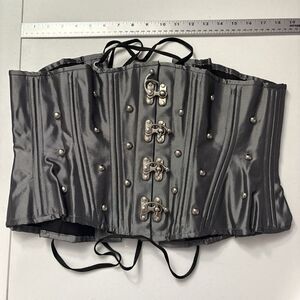 Timeless Trends Corset 32 Steel Grey Underbust Steampunk Gothic Steel Boned